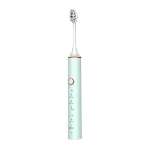 Cepillo de dientes portátil para adultos, con 6 modos de limpieza y 4 cabezales de repuesto.