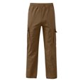 thumbnail image 4 of WDWYY Boys Pull On Cargo Pants Straight Leg Elastic Waist Durable Relaxed Fit Casual Pants with Multi Pockets Coffee 7-8Y, 4 of 5