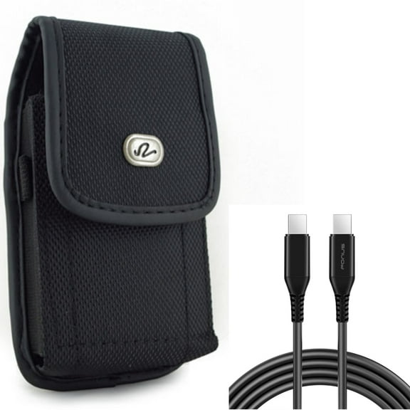 Case Belt Clip w 6ft Long USB-C Cable for Samsung Galaxy S22 Plus,S22 S21 FE 5G - Rugged Holster Canvas, PD Fast Charger Cord Power Wire