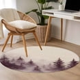 thumbnail image 5 of Retro Trees Plants Round Area&nbsp;Rug 3.3ft Mountain Forest Linen Texture Non-Slip&nbsp;Washable Circle Rugs Soft Felt Indoor Floor Mat for Bedroom Kitchen Living Room Bathroom, 5 of 9