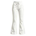 thumbnail image 5 of LMIHMI Womens Flare Leggings with Pockets Drawstring High Waist Bootcut Yoga Pants Stretch Bell Bottoms(White,X-Large), 5 of 5