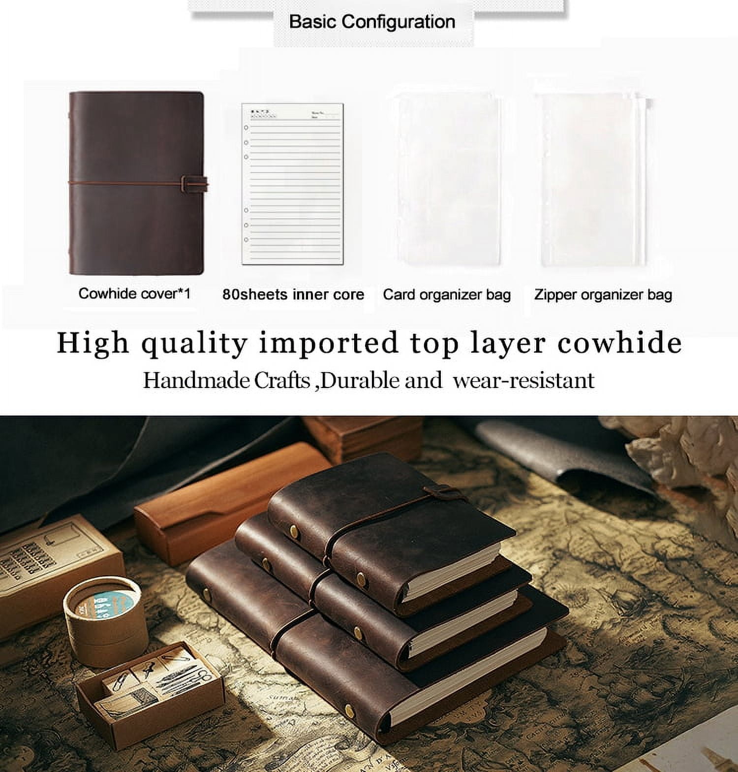 KISSKI·H Olvido A7 Leather Binder Travelers Notebook KISSKI·H Olvido A7 Leather Binder Travelers Notebook