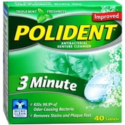 Polident 3 Minute Tablets 40 Tablets (Pack of 2)