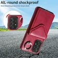 thumbnail image 2 of Allytech Galaxy A52 4G/5G Case Wallet with Cards Holder & Detachable Shoulder Strap, Ring Holder Kickstand Vintage PU Leather Shockproof Wallet Case Cover for Samsung Galaxy A52 4G/5G - Red, 2 of 14
