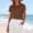 Brown, variant on Women'S Crop Tops Short Sleeve Crewneck Reversible Button Down T Shirt Loose Fit Basic Solid Summer Travel Vacation Beach Casual Blouse