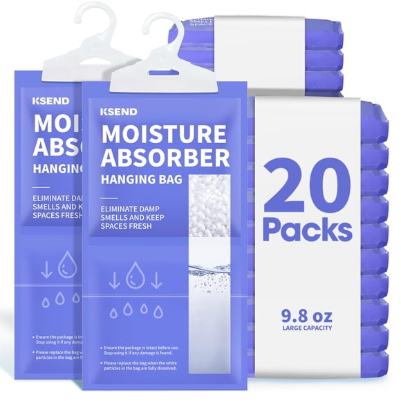 Absorbedor de humedad Ksend, paquete de 20 bolsas deshumidificadoras de 290 ml