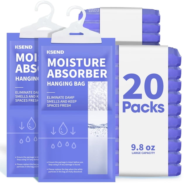 Absorbedor de humedad Ksend, paquete de 20 bolsas deshumidificadoras de 290 ml