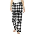 thumbnail image 2 of Lsque Anchor Black Tartan Plaid Print Women's Pajama Pants, Lounge Pant - Comfortable Home Wear,Elastic Waistband, Stylish Design-Medium, 2 of 9
