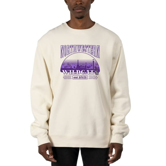 Men's Uscape Apparel Cream Northwestern Wildcats Premium Heavyweight Pullover Sweatshirt