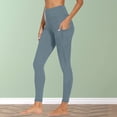 thumbnail image 4 of LEAVINGSUO Yoga Pantsfor Women Workout Out Pocket Leggings Fitness Running Sport Pants Base Layer Pants Gray XL, 4 of 9