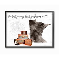 The Stupell Home Decor Collection Minnesota State The Best Journeys Lead You Home Fashion Shoes and Luggage Illustration Framed Giclee Texturized Art