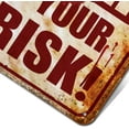 thumbnail image 5 of Halloween Decorations Outdoor Scary Metal Sign Halloween Bloody Horror Signs For Party Enter At Your Own Risk 12"x8", 5 of 5