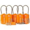 thumbnail image 1 of 6 Pack TSA Approved Travel combination cable Luggage Locks for Suitcases & Backpacks - Orange, 1 of 4