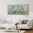 thumbnail image 3 of IDEA4WALL Extra Large Framed Canvas Print Wall Art Tranquil River Through Autumn Trees Pastoral Artwork Watercolor Landscape Antique Retro Fine Art Decor Relax/Calm for Home Decoration - 60"x30", 3 of 5