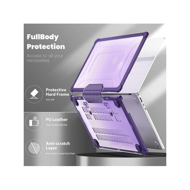 MacBook Air 13 Inch M3/M2 Case With Keyboard Cover & Screen Protector - White Crocodile Design