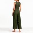 thumbnail image 3 of Kixjoy Jumpsuits for Women Sleeveless Holiday V Neck Jumpsuits Elegant Casual Cozy Rompers Soild Trendy Spring Womens Jumpsuits with Pockets, Army Green XXL, 3 of 3