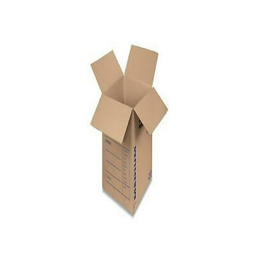 1PK FEL7713901 SmoothMove Basic Moving Boxes, Medium, Regular Slotted Container (RSC), 18" x 18" x 16", Brown Kraft/Blue, 20/Bundle