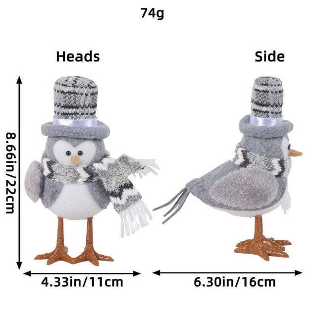Xihbxyly Pájaros Luminosos Navideños, Decoración de Tela con Luz, Adorables Adornos de Animales, Perfectos para Árbol y Pared, Regalos Navideños, Decoración de Escritorio, 22 X 11 X 16 Cm, Funciona c