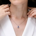 thumbnail image 3 of ANGARA Natural Tanzanite Pendant with Bar-Set Diamond Halo in 14K White Gold for Women (Size-4mm) | December Birthstone, Birthday, Anniversary, Jewelry Gift for Women | Natural Tanzanite Necklace, 3 of 8