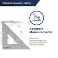 thumbnail image 2 of 's Scholastic Triangle - 10 inch - Smoke - 40/90 Angle - Polystyrene - Inking Edge - Technical Drawing Tools, Drafting, Architect and Engineering., 2 of 7
