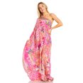 thumbnail image 5 of Sakkas Dora Women's One Shoulder Short Sleeve Casual Elegant Maxi Dress with Print - 631 - One Size Regular, 5 of 5