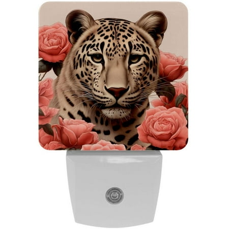 

Rose Leopard LED Square Night Lights - Modern and Versatile Plug-in Lighting Solution for Any Room - Energy Efficient and Stylish Illumination