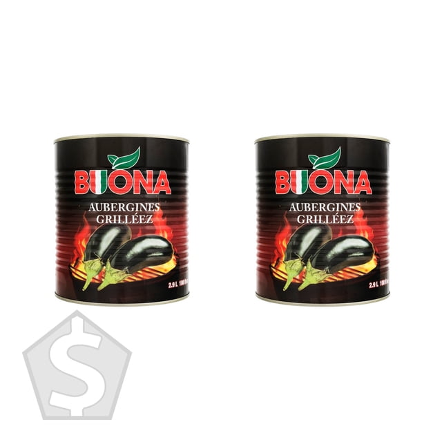 Buona Trempette aux Aubergines Méditerranéennes Rôties 2,9 L (Lot de 2), 5,8 L au Total
