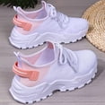 thumbnail image 6 of Domuza Women's Chunky Platform Sneakers Tennis Running Walking Mesh Shoes Orthopedic Breathable Classic Lace Up Low Top Sneakers Pink 9（EU-42）, 6 of 7