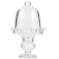 thumbnail image 1 of Mini Cake Plate Glass Cupcake Stand with Dome Cover Small Cake Display Stand for Birthday Wedding, 1 of 9
