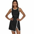 thumbnail image 5 of Xyxonk Golf Dresses for Women Workout Tennis Active Dress with Shorts Sleeveless Crew Neck Wrap Dress Trendy Side Slit Solid Color Dress Black M, 5 of 5
