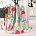 thumbnail image 2 of Pioneer Flower Floral Print Pattern Blanket,Comfortable Soft Lamb Wool Throw Blanket,All Season,Warm Lightweight Blankets for Sofa Bed Couch Living Room Chair,50"x60", 2 of 4
