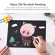 thumbnail image 2 of Cuadros Decorativos 10 piezas DIY Animal serie arte Doodle raspado pintura rompecabezas dibujo juguetes Wdftyju embutido en tela, 2 of 9