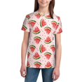 thumbnail image 3 of Wukai Hand Drawn Watermelon Youth Unisex Short Sleeve T-Shirt for Boys, Girls, Teens, and Kids-X-Small, 3 of 7