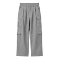 thumbnail image 6 of Falkdiz Fashion Pants for Boys Outdoor Straight Leg Pockets Winter Relaxed fit Stylish Pantalones Solid Color Boys Trousers, Gray, Size: 5-6 Years, 6 of 9