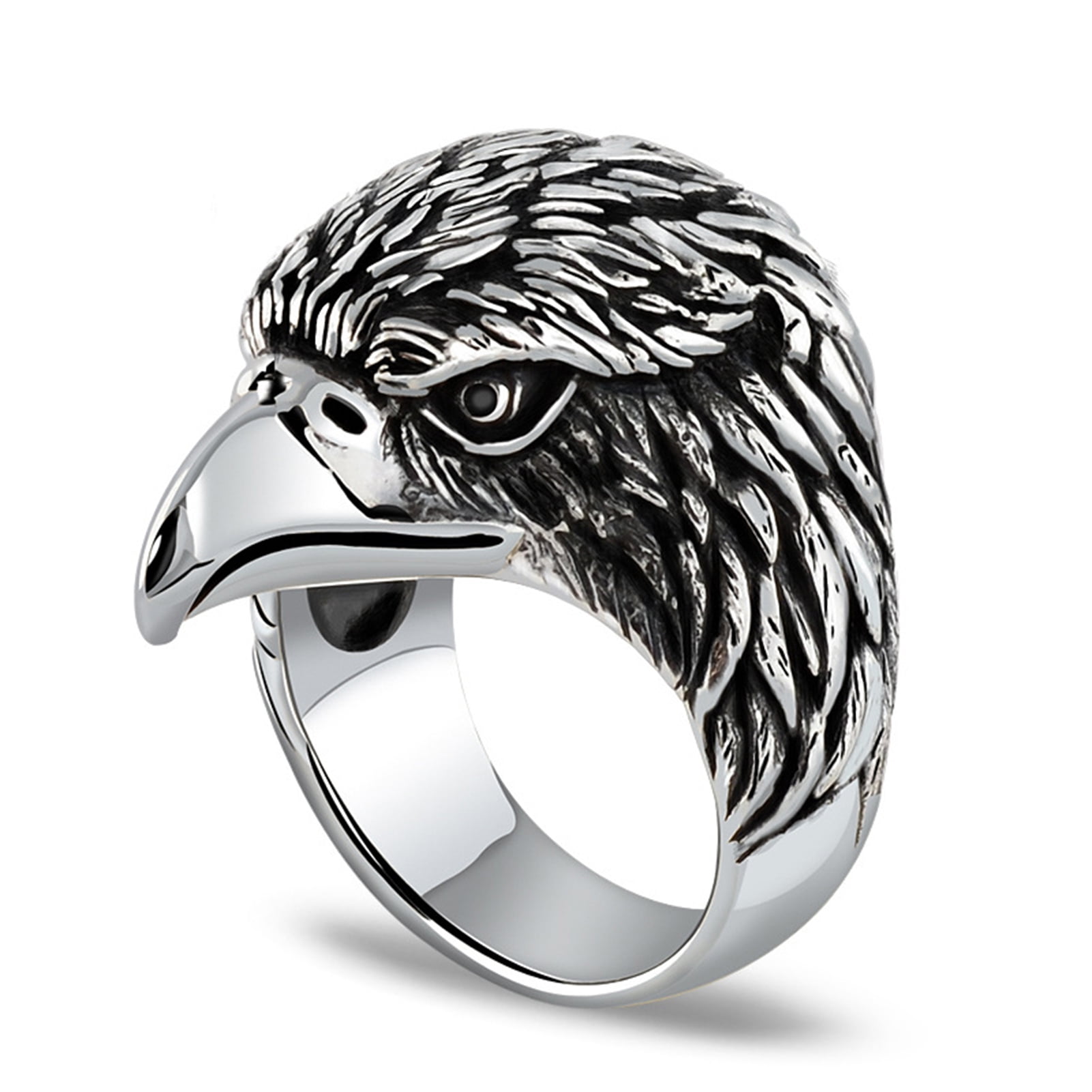 Mens Silver Gold Stainless Steel Ring Flying Eagle Biker Gothic Punk Band Ring 