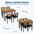 thumbnail image 4 of 5Pcs Dining Table Set for 4, Space-Saving Kitchen Table with Upholstered Chairs, Modern Angled Corner Design, Compact Dinner Set for Small Spaces, Apartment, Dining Room, Retro Brown, 4 of 9
