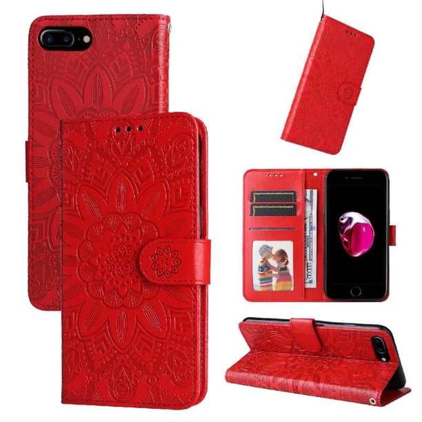 Funda tipo cartera GANGXUN para iPhone SE 2020 , diseño girasol, cuero PU, soporte, cierre magnético, tarjetero