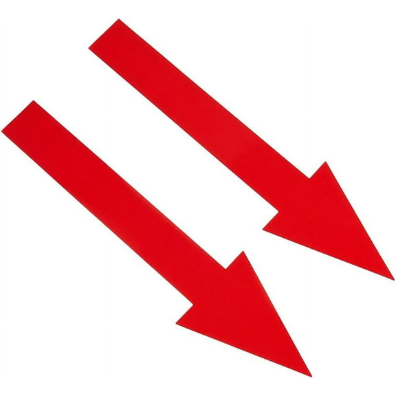 20Pcs Red Arrow Sticker 8 x 2 inch Removable Waterproof Self-Adhesive PVC Labels Safe Wall Marking Sign Floor Decals for Schools Transportation Gyms Offices Road Instructions