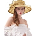 thumbnail image 3 of Women Girl Tea Party Fascinator Hat Church Funeral Cocktail British Organza Veil Dress Hat Cap, 3 of 6
