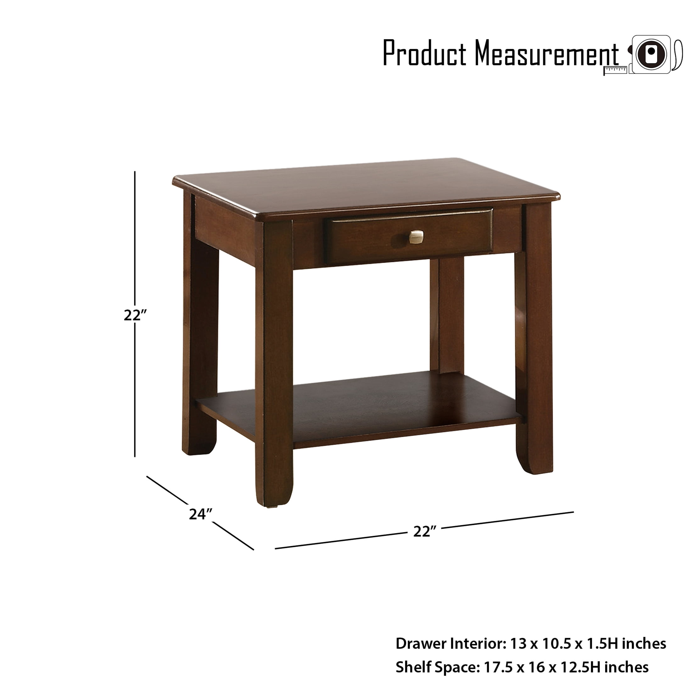 OakvillePark Herron End Table, Dark Cherry