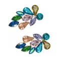 thumbnail image 2 of stanreset 1 Pair Colorful Rhinestone Earrings Exaggerated Ear Studs Drop American Style Earring Jewelry for Wedding Dating Colorful, 2 of 6