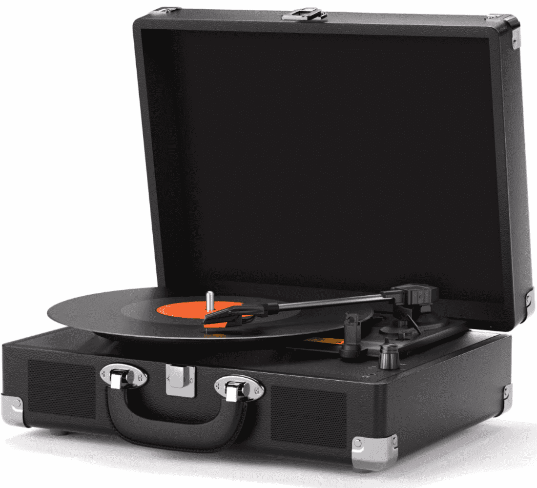 JENSEN JTA-455 Bluetooth 3-Speed Stereo Turntable with Metal Tone