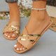 thumbnail image 2 of Negro Y Blanco Zapato Encajes Estilo Hebilla Metálica Crisscross Correa Sandalias, Zapato Negro Plano Encajes Inspirados Zapatos de Playa de Tamaño Mayor, 2 of 9