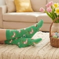 thumbnail image 4 of Forfamy 5 Pairs Easter Socks for Women Easter Bunny Crew Socks Rabbit Carrot Egg Pattern Socks Fun Socks for Easter Party Gift, 4 of 7