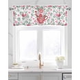 thumbnail image 2 of Pink Red Floral Valentines Day Linen Curtain Valance for Bedroom/Bathroom/Kitchen/Office/Living/Dining Room Window,Watercolor Botanical Rod Pocket Topper Decorative Cafe Drapes Panel 42"x12", 2 of 6