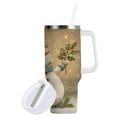 thumbnail image 3 of 40 oz Insulated Stainless Steel Tumbler Double Wall Stainless Steel Tumbler with 2-Way Drinking Light Green Smiling Snowman, 3 of 9