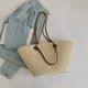 thumbnail image 2 of Bolso Hombro Tejido para Mujer Mano Viajes Al Aire Libre (Beige), 2 of 3