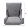 thumbnail image 4 of Mid-Century Modern High Back Faux Leather Accent Chair, Diamond Tufted Wingback Chair with Birch Wood Legs for Living Room Office Apartment, 4 of 16