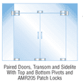 thumbnail image 3 of CRL PHA8LPS Polished Stainless North American Patch Door Kit for Double Doors for Use with Fixed Transom and Two Sidelites - With Lock, 3 of 9