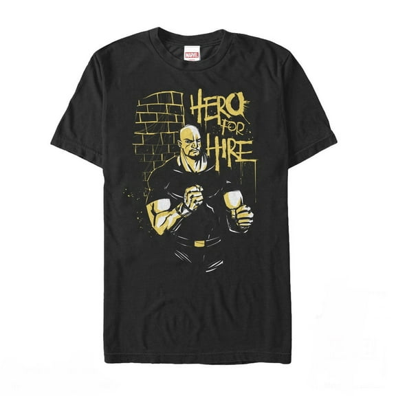 Men's Marvel Hero for Hire Brick  Graphic Tee Black 4X Large
